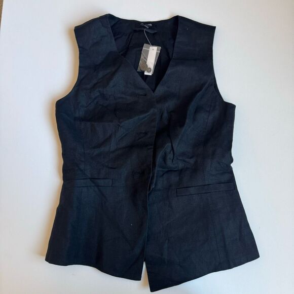 $128 NWT Madewell Cutaway long Button-Front Vest size 0 m4 - Picture 4 of 6